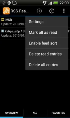 RSS Reader android App screenshot 1